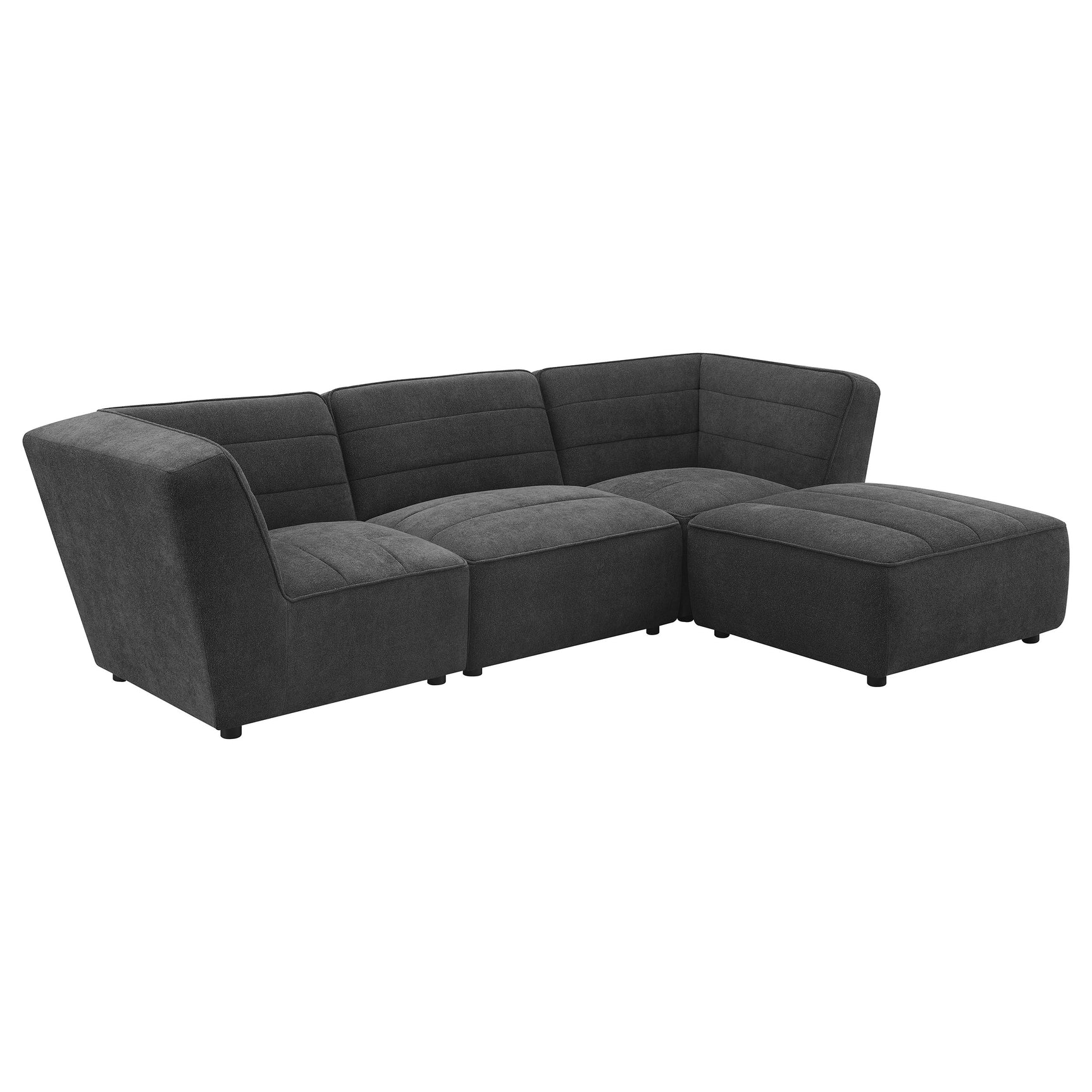 Sunny Square Upholstered Ottoman Dark Charcoal - Tampa Furniture Outlet