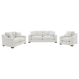 Ashlyn 3-piece Upholstered Track Arm Sofa Set Sand