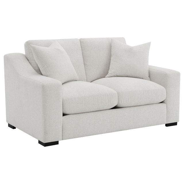 Tampa Furniture Outlet - Coaster - Ashlyn Fabric Upholstered Track Arm Loveseat Sand - 552092