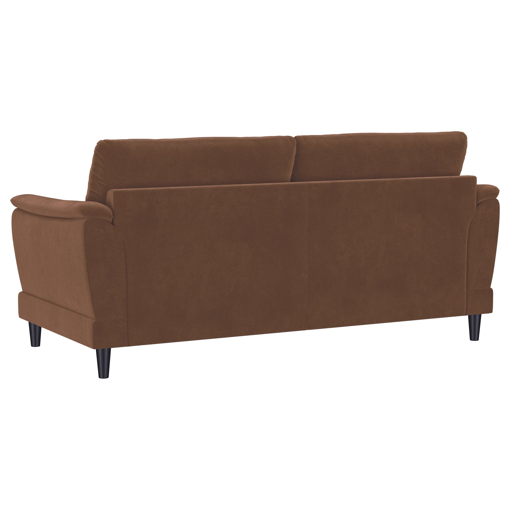 Selma 2-piece Velvet Upholstered Crescent Arm Sofa Set Rust - Tampa Furniture Outlet