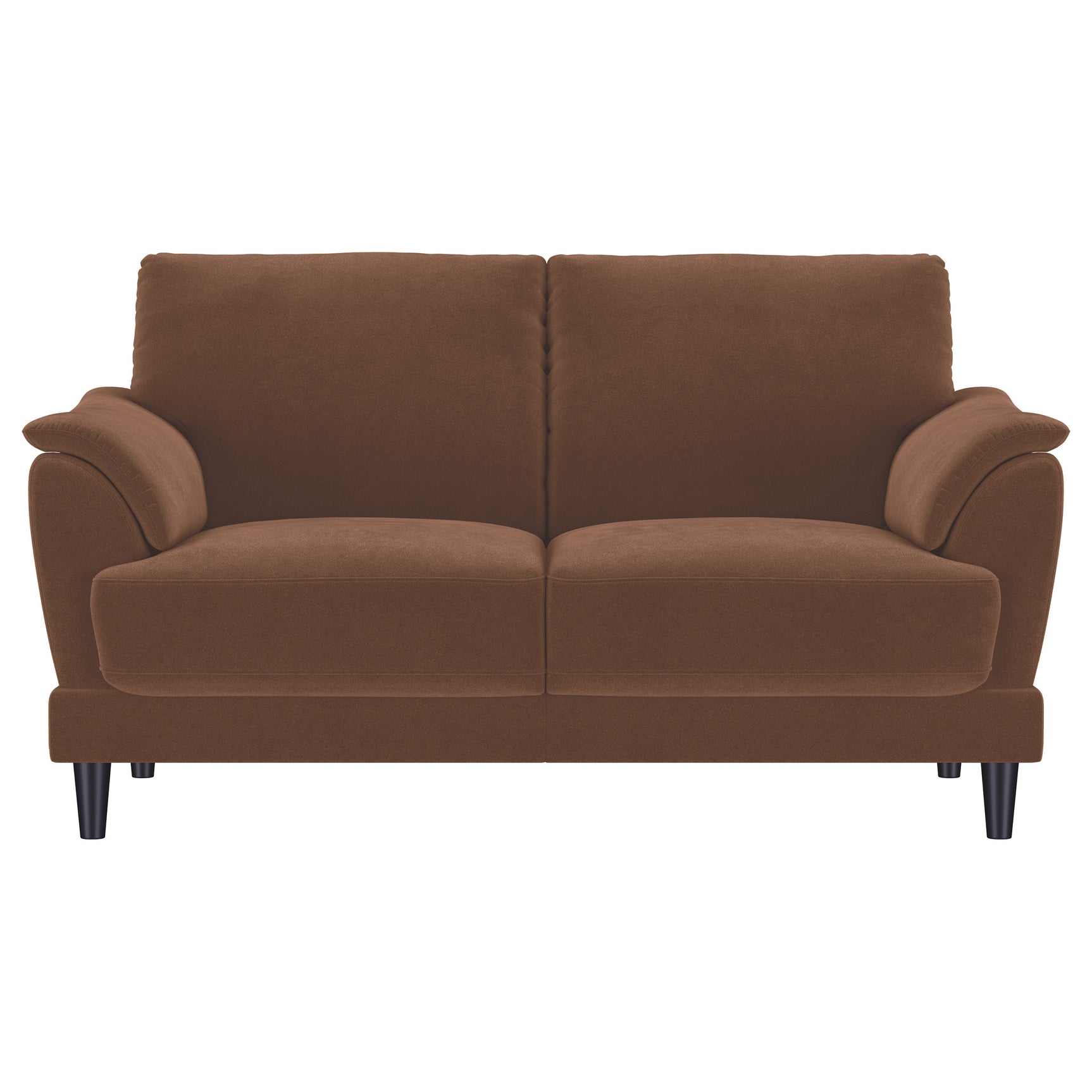 Selma 2-piece Velvet Upholstered Crescent Arm Sofa Set Rust - Tampa Furniture Outlet