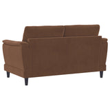 Selma 2-piece Velvet Upholstered Crescent Arm Sofa Set Rust - Tampa Furniture Outlet