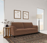 Selma Velvet Upholstered Crescent Arm Sofa Rust - Tampa Furniture Outlet