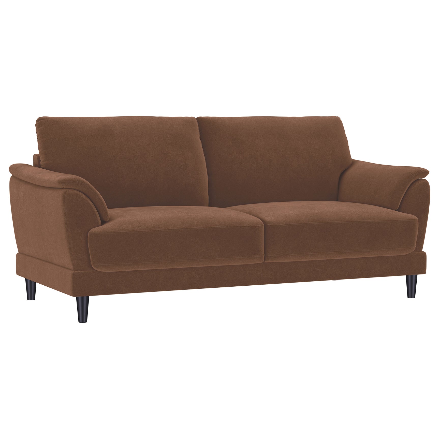 Tampa Furniture Outlet - Coaster - Selma Velvet Upholstered Crescent Arm Sofa Rust - 552101
