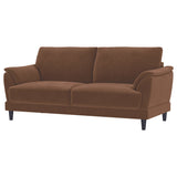 Selma Velvet Upholstered Crescent Arm Sofa Rust - Tampa Furniture Outlet