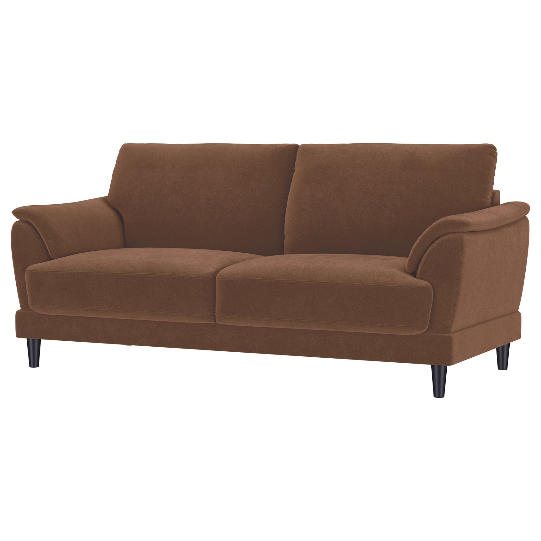 Selma Velvet Upholstered Crescent Arm Sofa Rust - Tampa Furniture Outlet