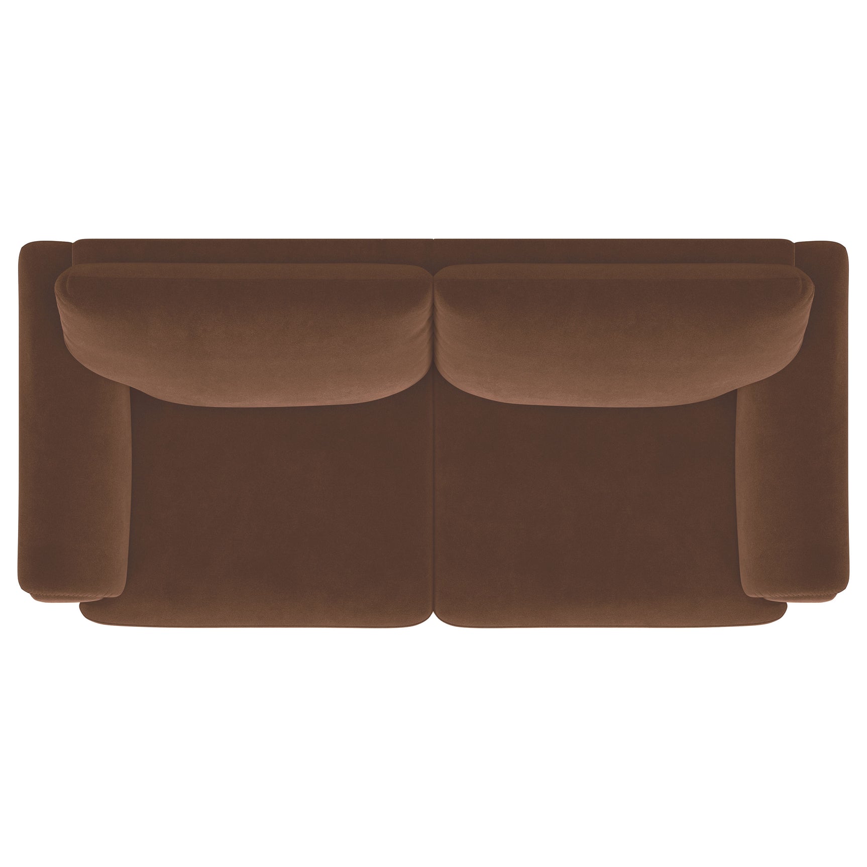 Selma Velvet Upholstered Crescent Arm Sofa Rust - Tampa Furniture Outlet