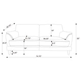 Selma Velvet Upholstered Crescent Arm Sofa Rust - Tampa Furniture Outlet