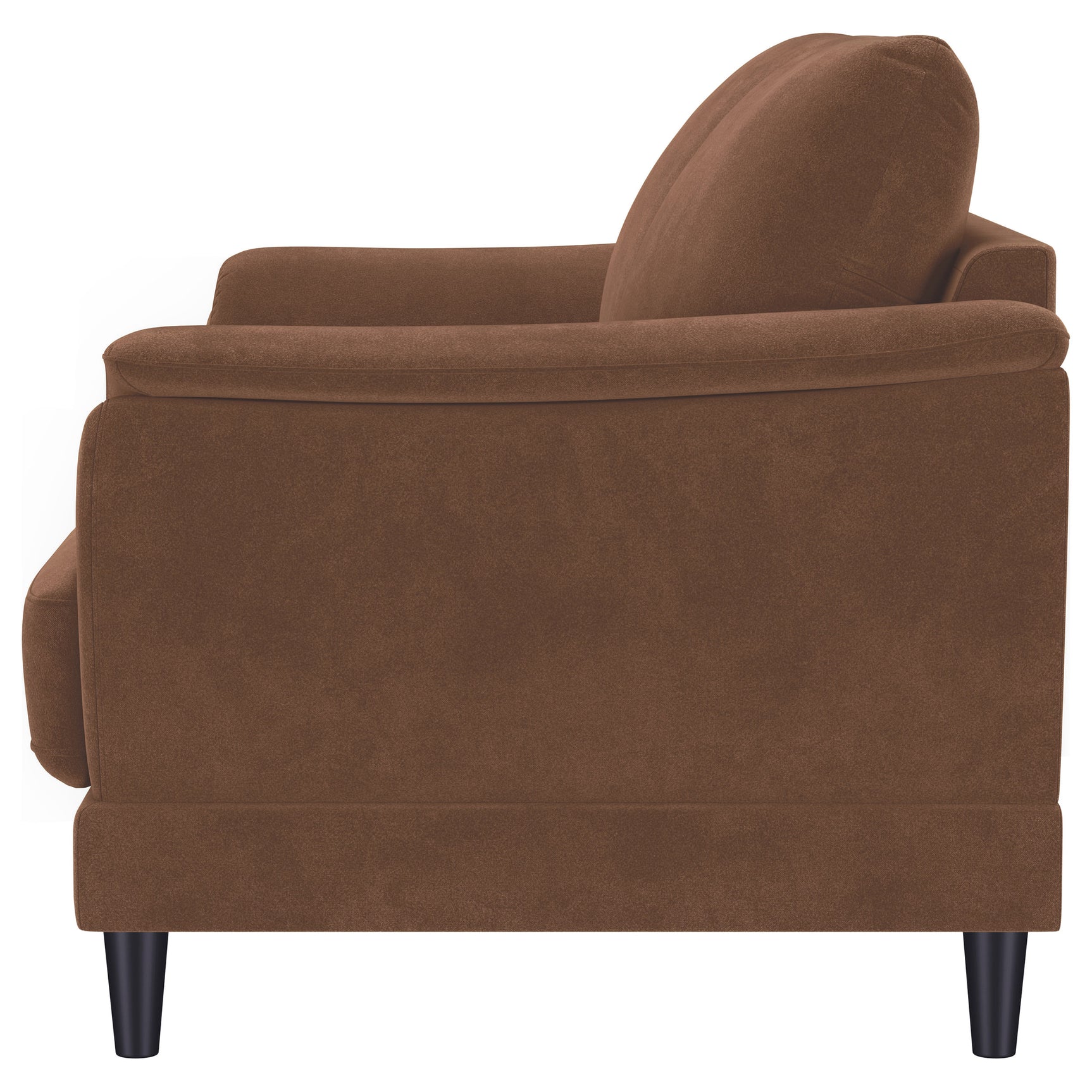 Selma Velvet Upholstered Crescent Arm Loveseat Rust - Tampa Furniture Outlet