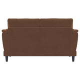 Selma Velvet Upholstered Crescent Arm Loveseat Rust - Tampa Furniture Outlet