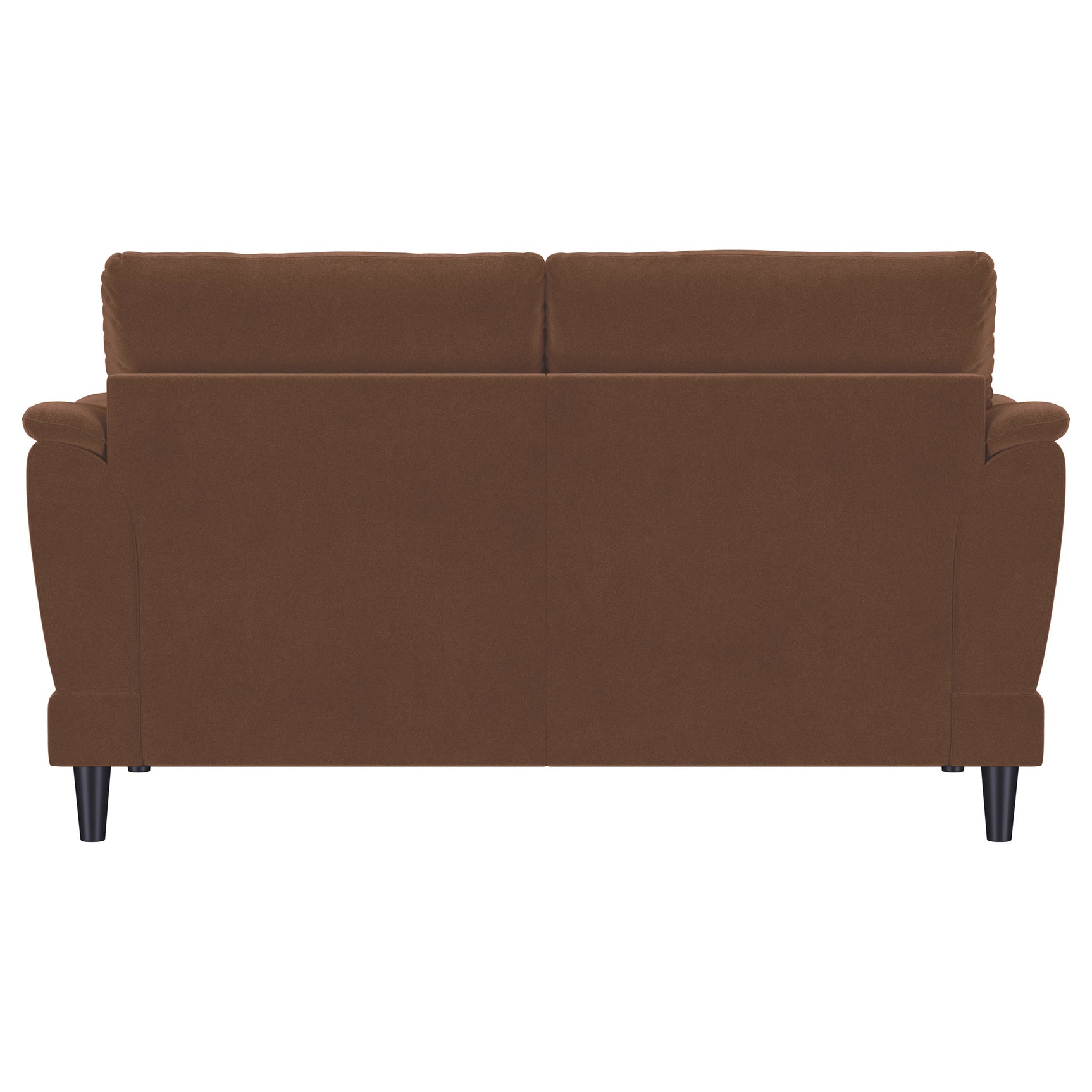 Selma Velvet Upholstered Crescent Arm Loveseat Rust - Tampa Furniture Outlet