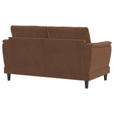 Selma Velvet Upholstered Crescent Arm Loveseat Rust - Tampa Furniture Outlet