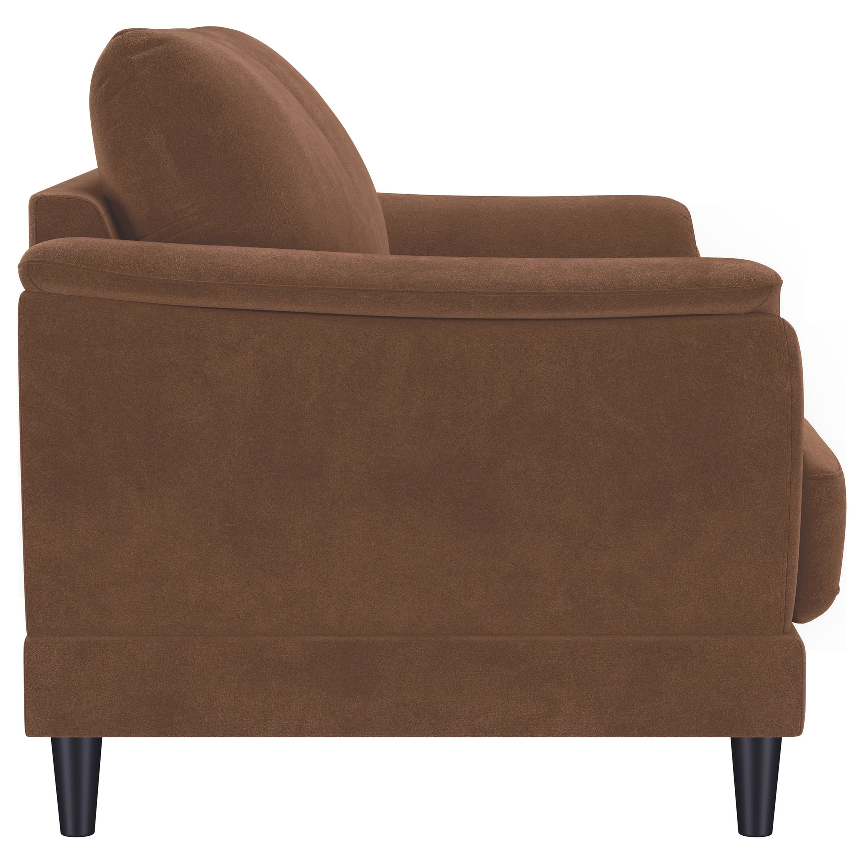 Selma Velvet Upholstered Crescent Arm Loveseat Rust - Tampa Furniture Outlet