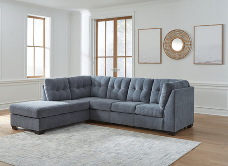 Tampa Furniture Outlet - Ashley Furniture - Marleton Sectional - RAF 2-Piece Sectional with Chaise / Denim - 55303S1