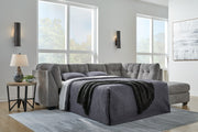 Tampa Furniture Outlet - Ashley Furniture - Marleton Sectional - 2-Piece Sleeper Sectional with Chaise / Gray - 55305S4