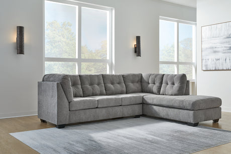 Tampa Furniture Outlet - Ashley Furniture - Marleton Sectional - LAF 2-Piece Sectional with Chaise / Gray - 55305S2