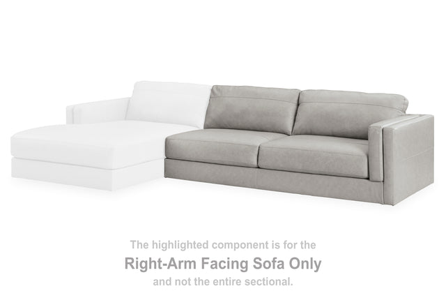 Tampa Furniture Outlet - Ashley Furniture - Amiata Sectional - RAF Corner Chaise / Glacier - 5740417