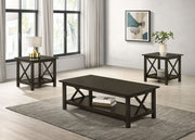 Tampa Furniture Outlet - Coaster - Rachelle 3-piece Rectangular Coffee Table Set Deep Merlot - 5909