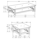 Rachelle 3-piece Rectangular Coffee Table Set Deep Merlot - Tampa Furniture Outlet