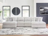 Tampa Furniture Outlet - Ashley Furniture - Cuddle Plush Sectional - 4-Piece Sectional with Chaise / Arctic - PC59106S4