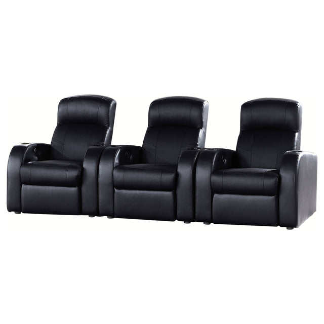 Tampa Furniture Outlet - Coaster - Cyrus 3-piece Upholstered Home Theater Seating - 600001-S3B