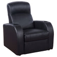 Tampa Furniture Outlet - Coaster - Cyrus Upholstered Track Arm Recliner Black - 600001