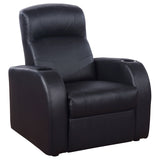 Tampa Furniture Outlet - Coaster - Cyrus Upholstered Track Arm Recliner Black - 600001