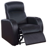 Cyrus Upholstered Track Arm Recliner Black - Tampa Furniture Outlet