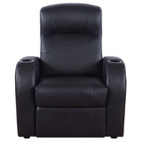 Cyrus Upholstered Track Arm Recliner Black - Tampa Furniture Outlet