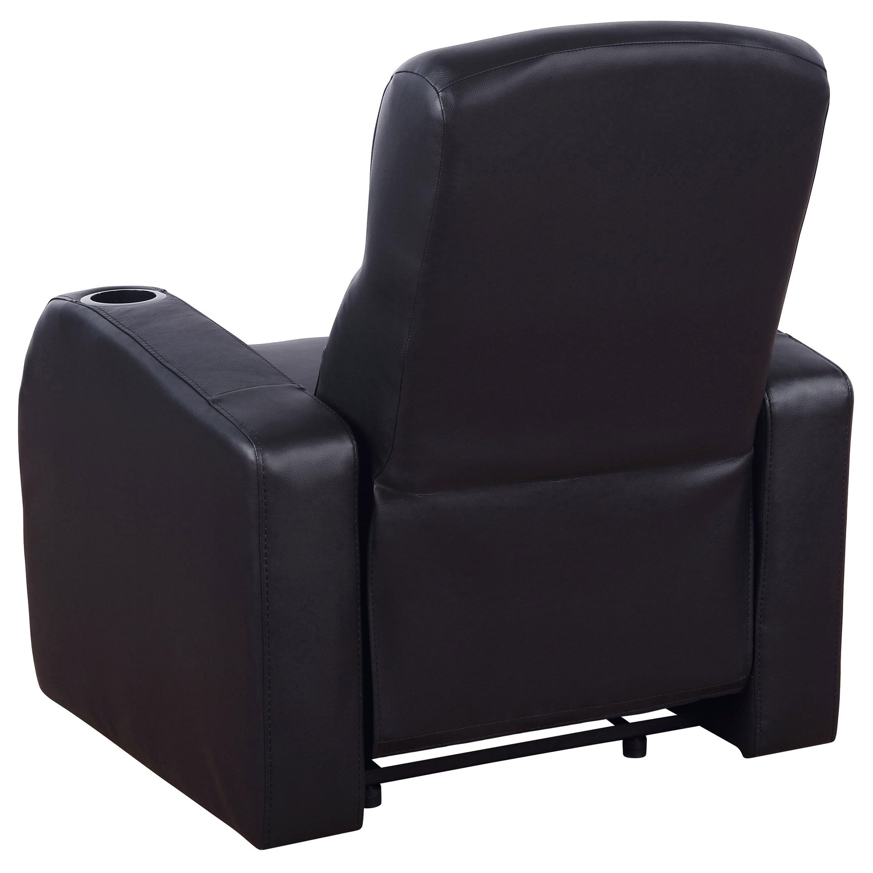 Cyrus Upholstered Track Arm Recliner Black - Tampa Furniture Outlet