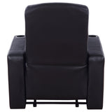 Cyrus Upholstered Track Arm Recliner Black - Tampa Furniture Outlet