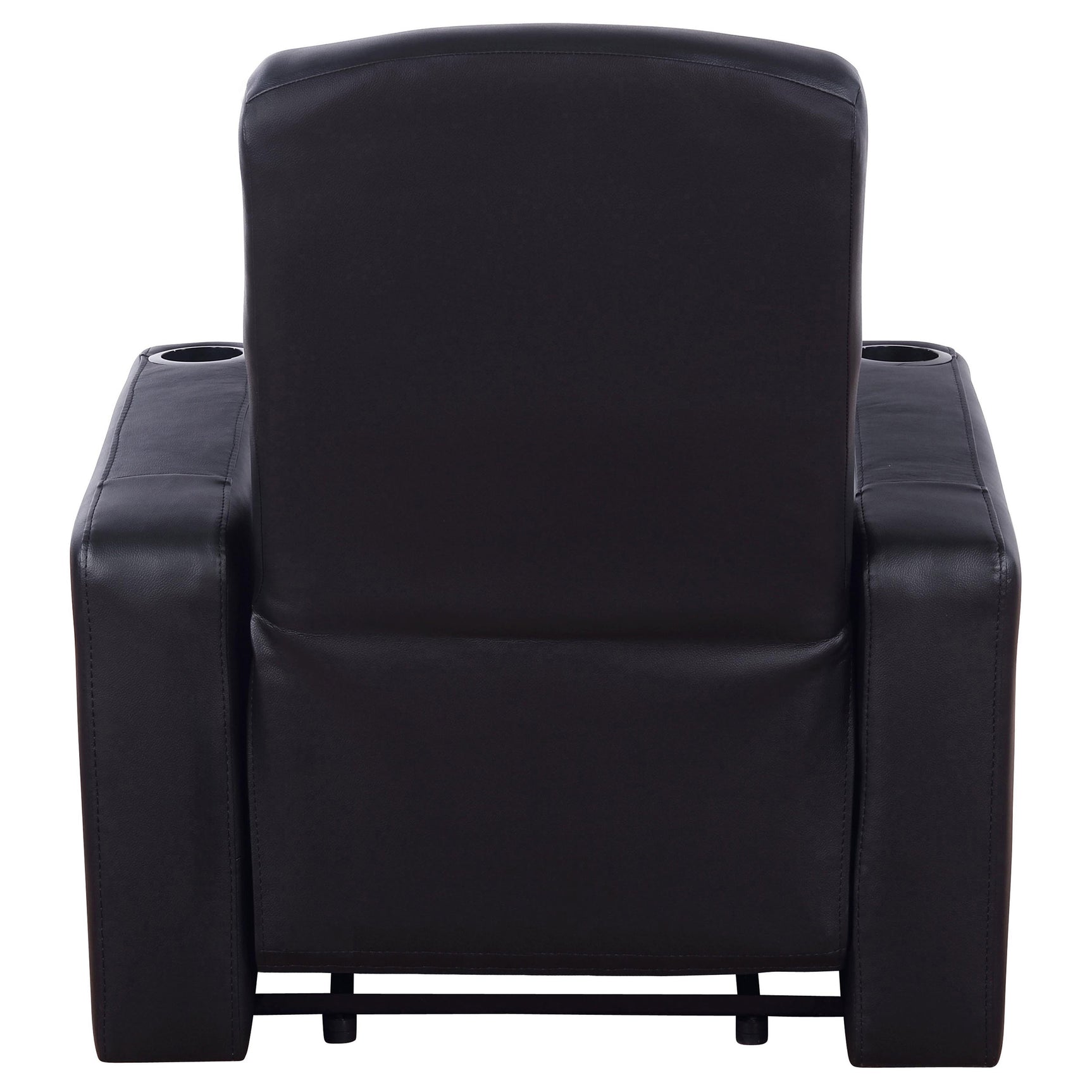 Cyrus Upholstered Track Arm Recliner Black - Tampa Furniture Outlet