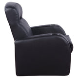 Cyrus Upholstered Track Arm Recliner Black - Tampa Furniture Outlet