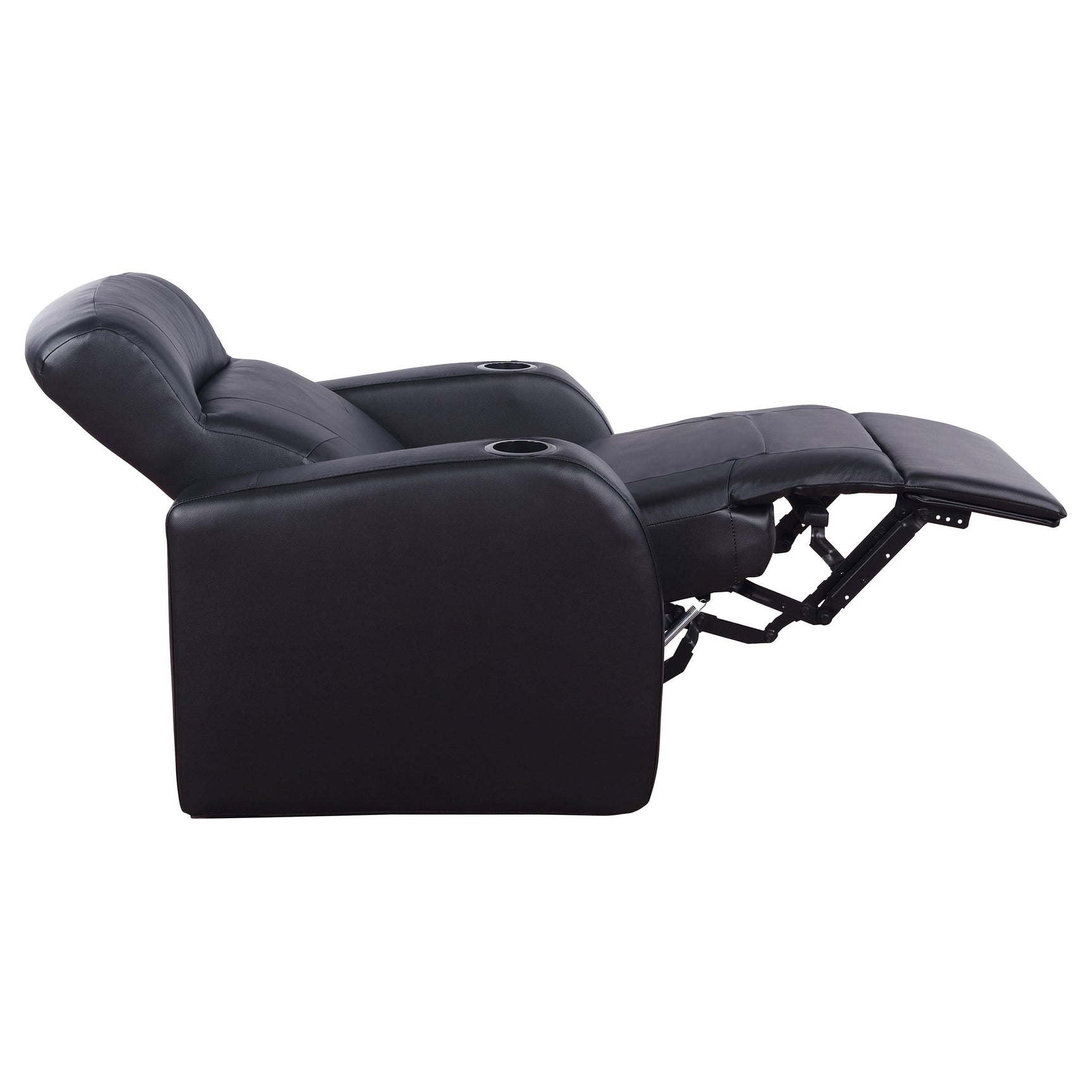 Cyrus Upholstered Track Arm Recliner Black - Tampa Furniture Outlet