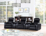 Cyrus Upholstered Track Arm Recliner Black - Tampa Furniture Outlet