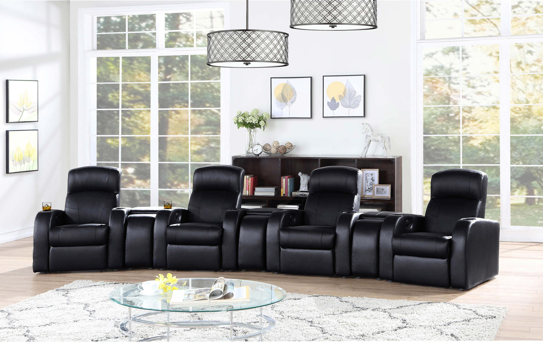 Cyrus Upholstered Track Arm Recliner Black - Tampa Furniture Outlet
