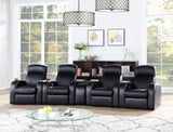 Cyrus Upholstered Track Arm Recliner Black - Tampa Furniture Outlet