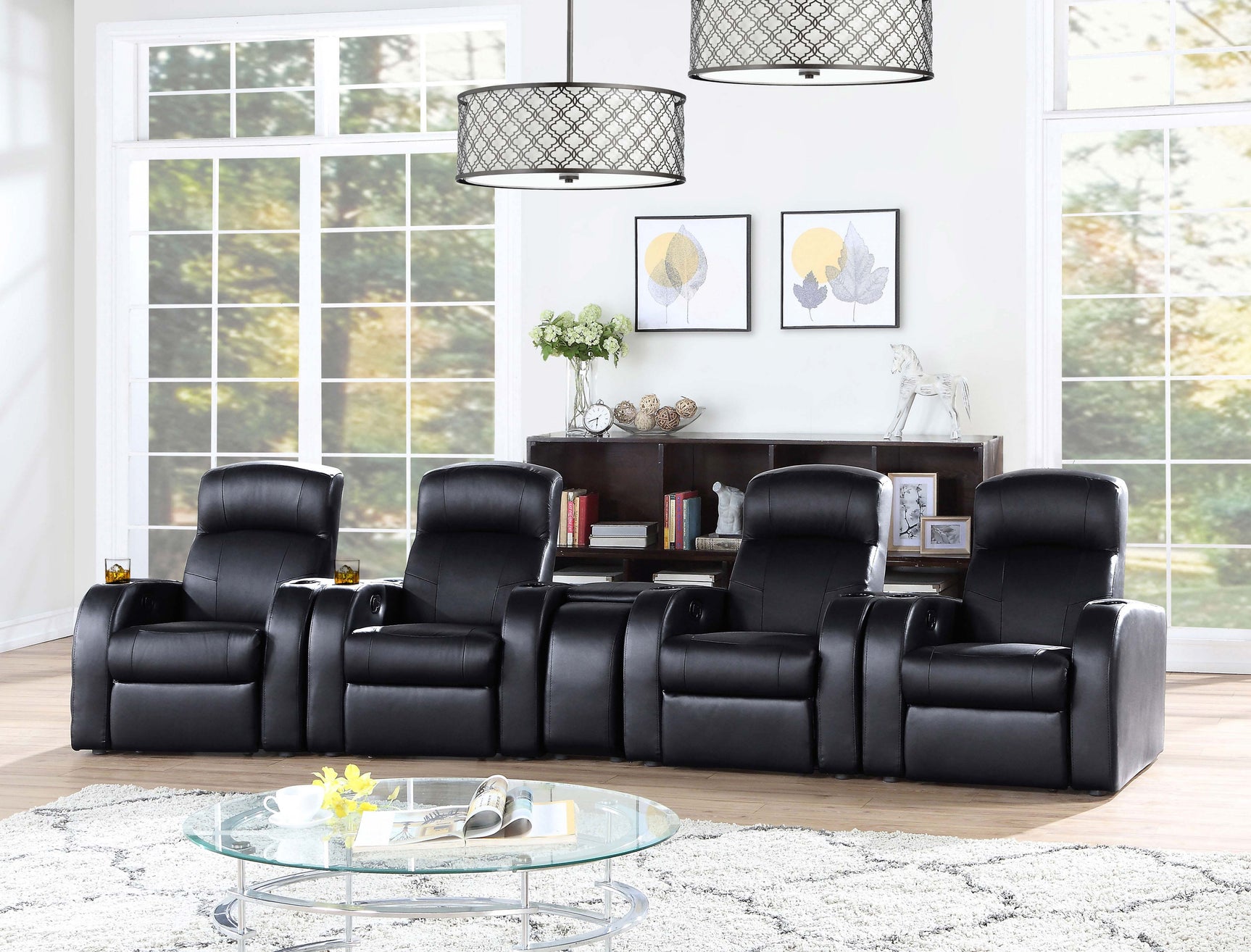 Cyrus Upholstered Track Arm Recliner Black - Tampa Furniture Outlet