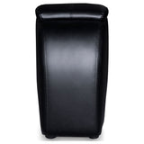 Cyrus Upholstered Home Theater Storage Wedge Console Black - Tampa Furniture Outlet