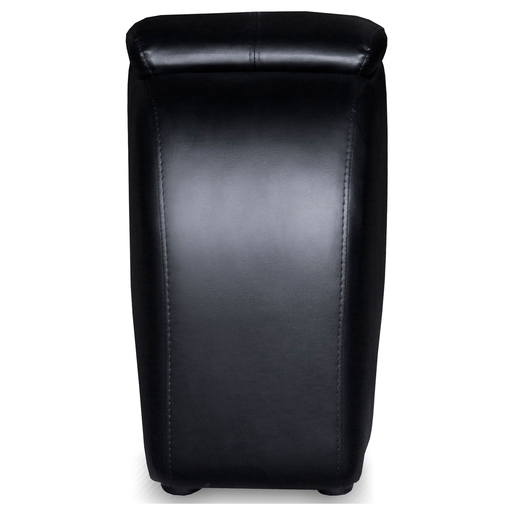 Cyrus Upholstered Home Theater Storage Wedge Console Black - Tampa Furniture Outlet