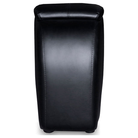 Cyrus Upholstered Home Theater Storage Wedge Console Black - Tampa Furniture Outlet