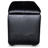 Cyrus Upholstered Home Theater Storage Wedge Console Black - Tampa Furniture Outlet