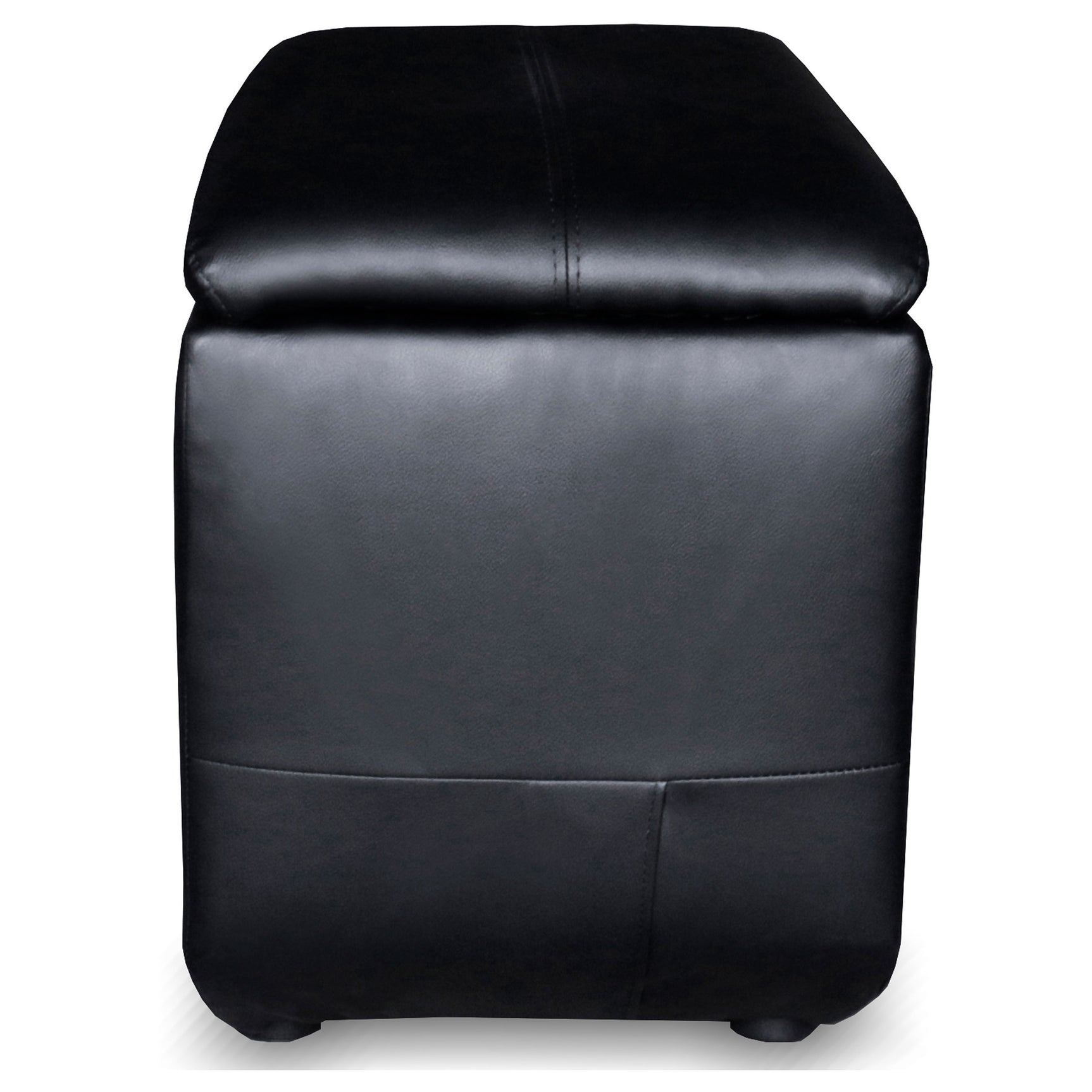 Cyrus Upholstered Home Theater Storage Wedge Console Black - Tampa Furniture Outlet