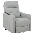 Tampa Furniture Outlet - Coaster - Dayes Upholstered Power Lift Recliner Chair Light Grey - 600130P