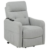 Tampa Furniture Outlet - Coaster - Dayes Upholstered Power Lift Recliner Chair Light Grey - 600130P