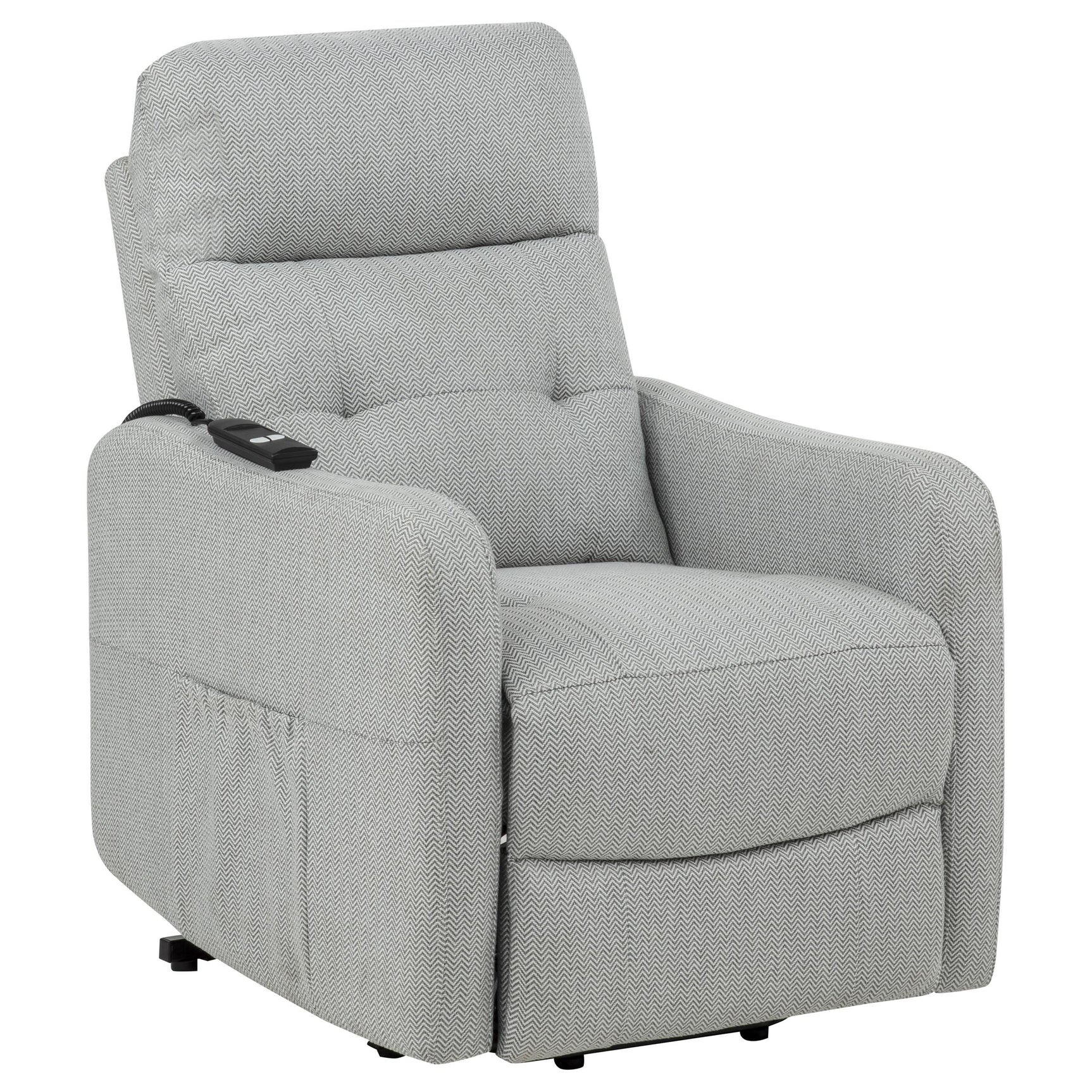 Tampa Furniture Outlet - Coaster - Dayes Upholstered Power Lift Recliner Chair Light Grey - 600130P