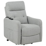 Tampa Furniture Outlet - Coaster - Dayes Upholstered Power Lift Recliner Chair Light Grey - 600130P