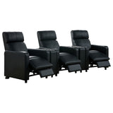Toohey Upholstered Tufted Recliner Living Room Set Black - Tampa Furniture Outlet