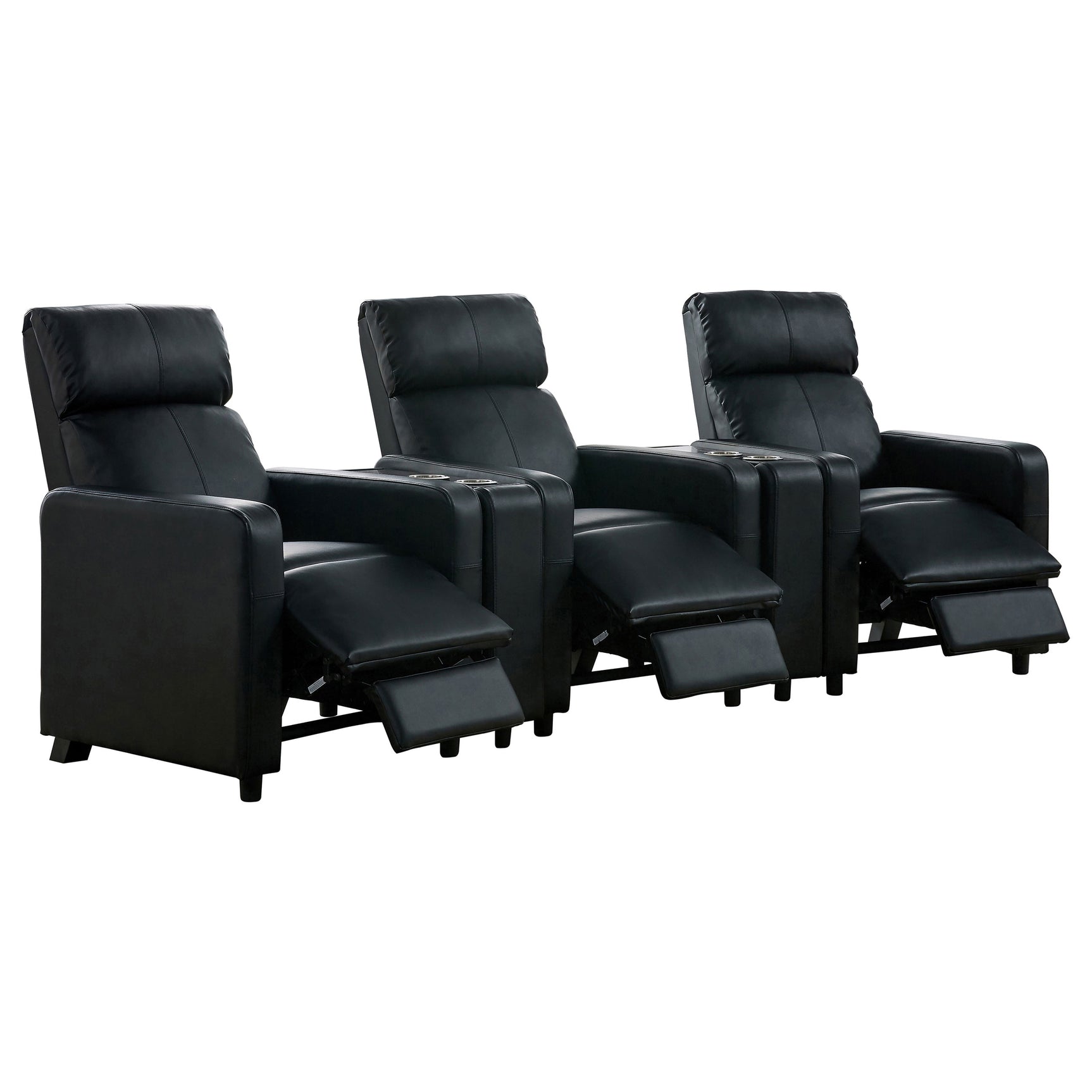 Toohey Upholstered Tufted Recliner Living Room Set Black - Tampa Furniture Outlet
