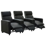 Toohey Upholstered Tufted Recliner Living Room Set Black - Tampa Furniture Outlet